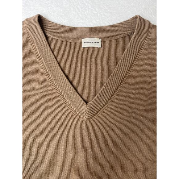 By Malene Birger Knit Side Slit Tan Sweater Vest sz XS Boho Euro Lagenlook - Picture 6 of 13